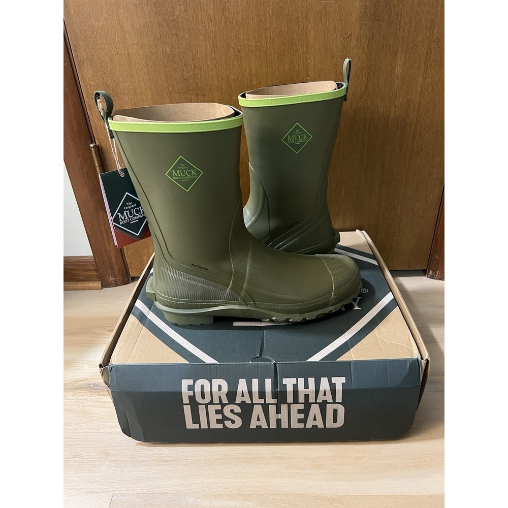 Muck Men's Size 13 Harvester 12" Olive Green Mid Rubber Boot MRBMM300
